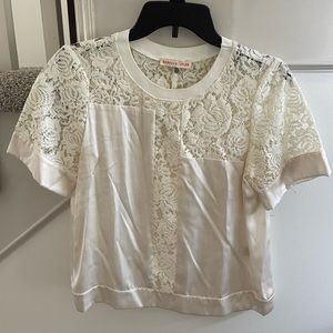 Ivory silk and lace blouse